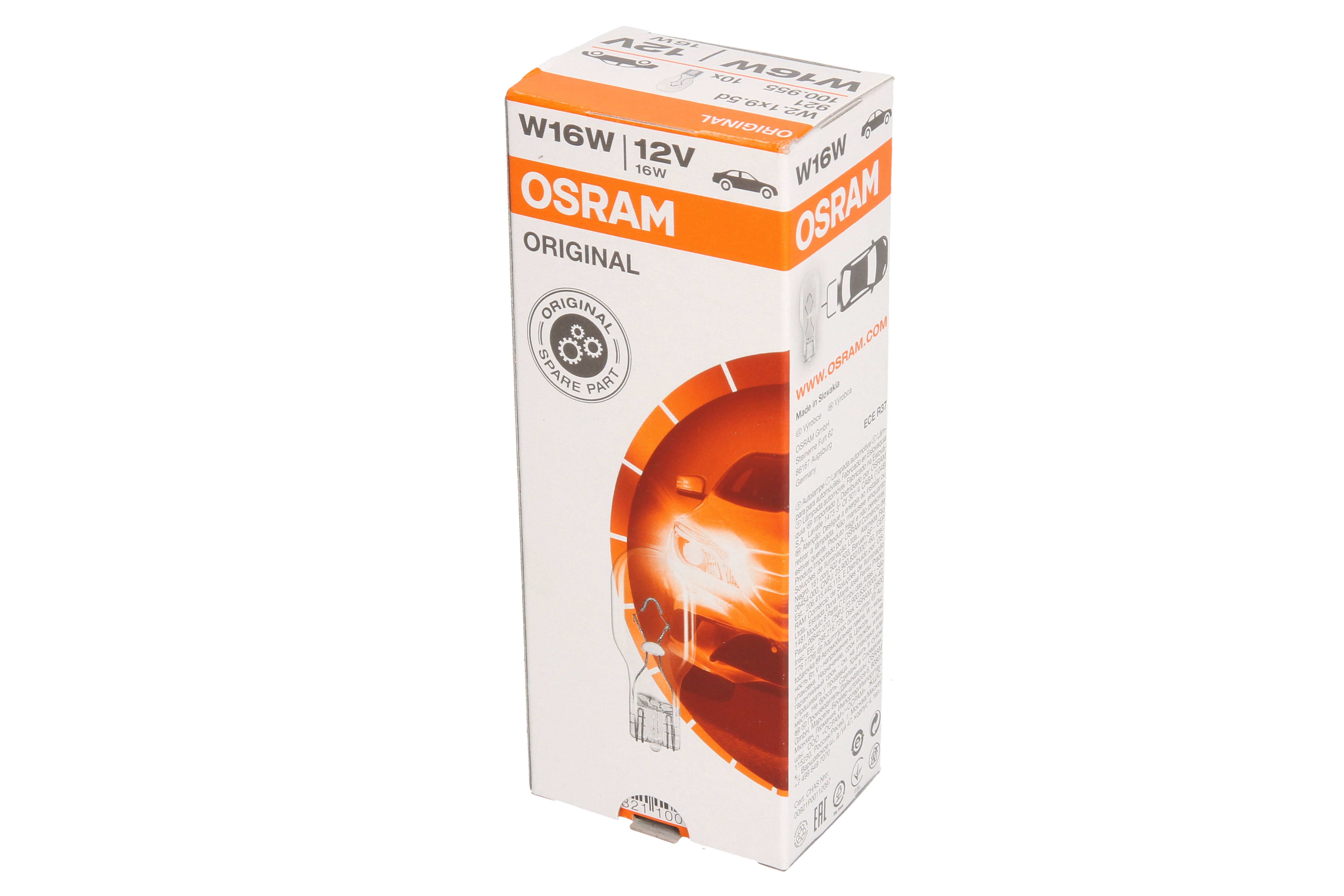 Автолампа 16W W16W 12V 16W W2.1X9.5D/КРАТН. X10 OSRAM (921) osram фото 4