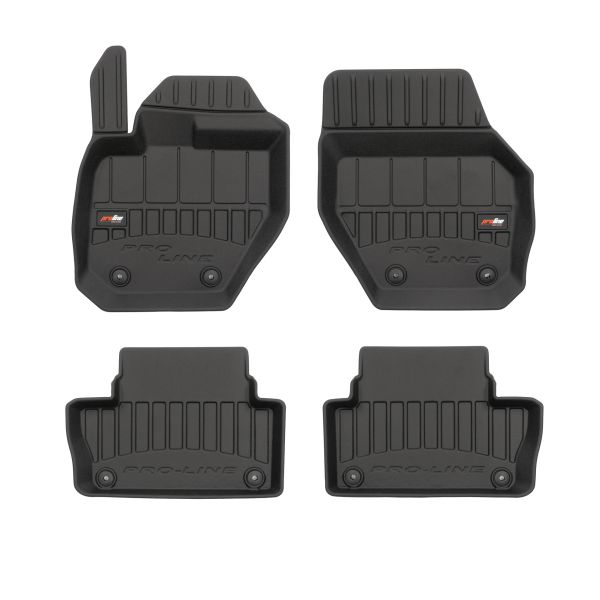 Set 5 covorase auto VOLVO XC60 I VAN (156) din 2008-2015, cu covoras tunel median, cauciuc, 4x Stickere auto cu VOLVO