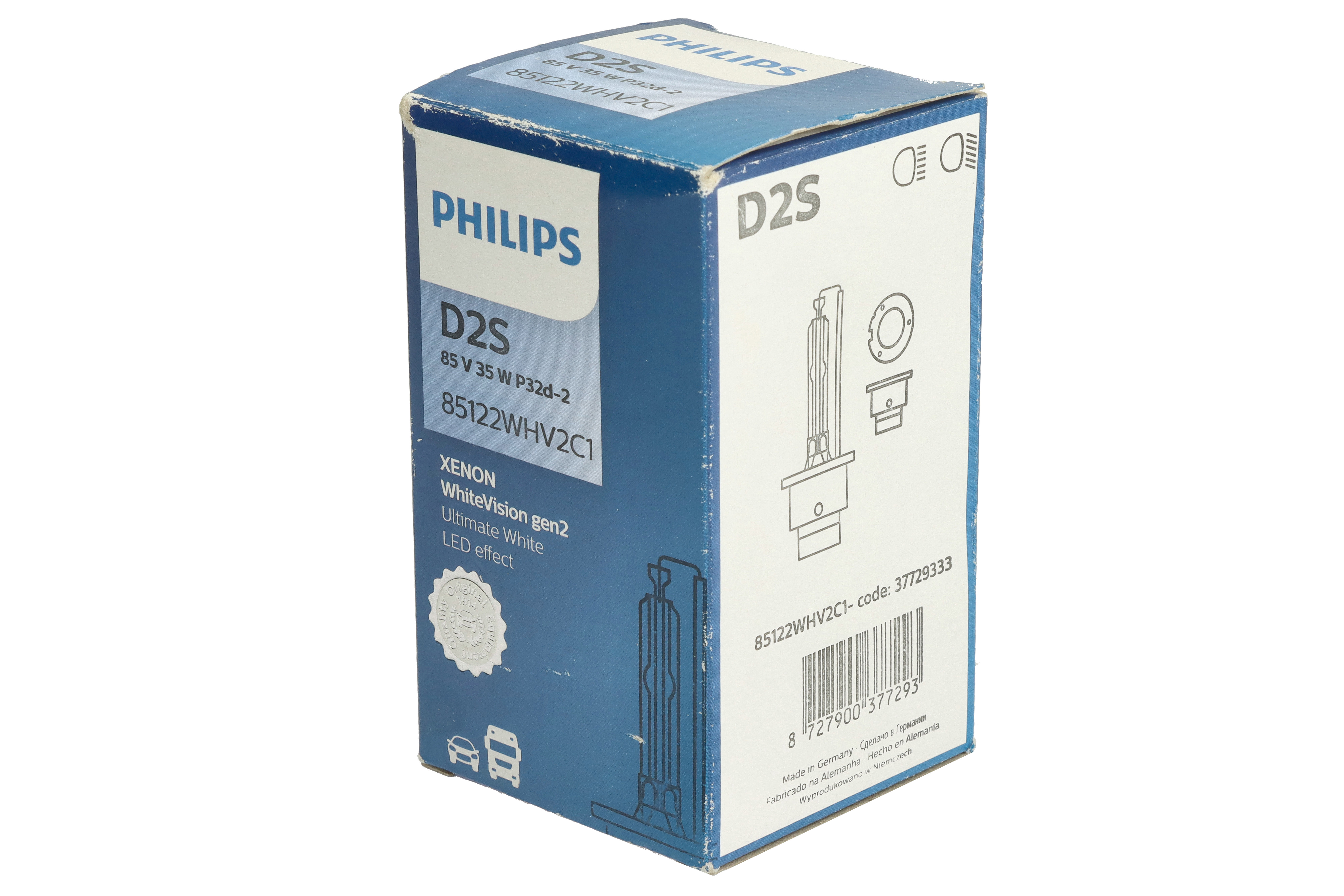 Автолампа ксенонова D2S 85V 35W 5000K P32D-2 / WHITE VISION GEN2 - ЯСКРАВІСТЬ СВІТЛА PHILIPS (85122WHV2C1) Philips фото 4