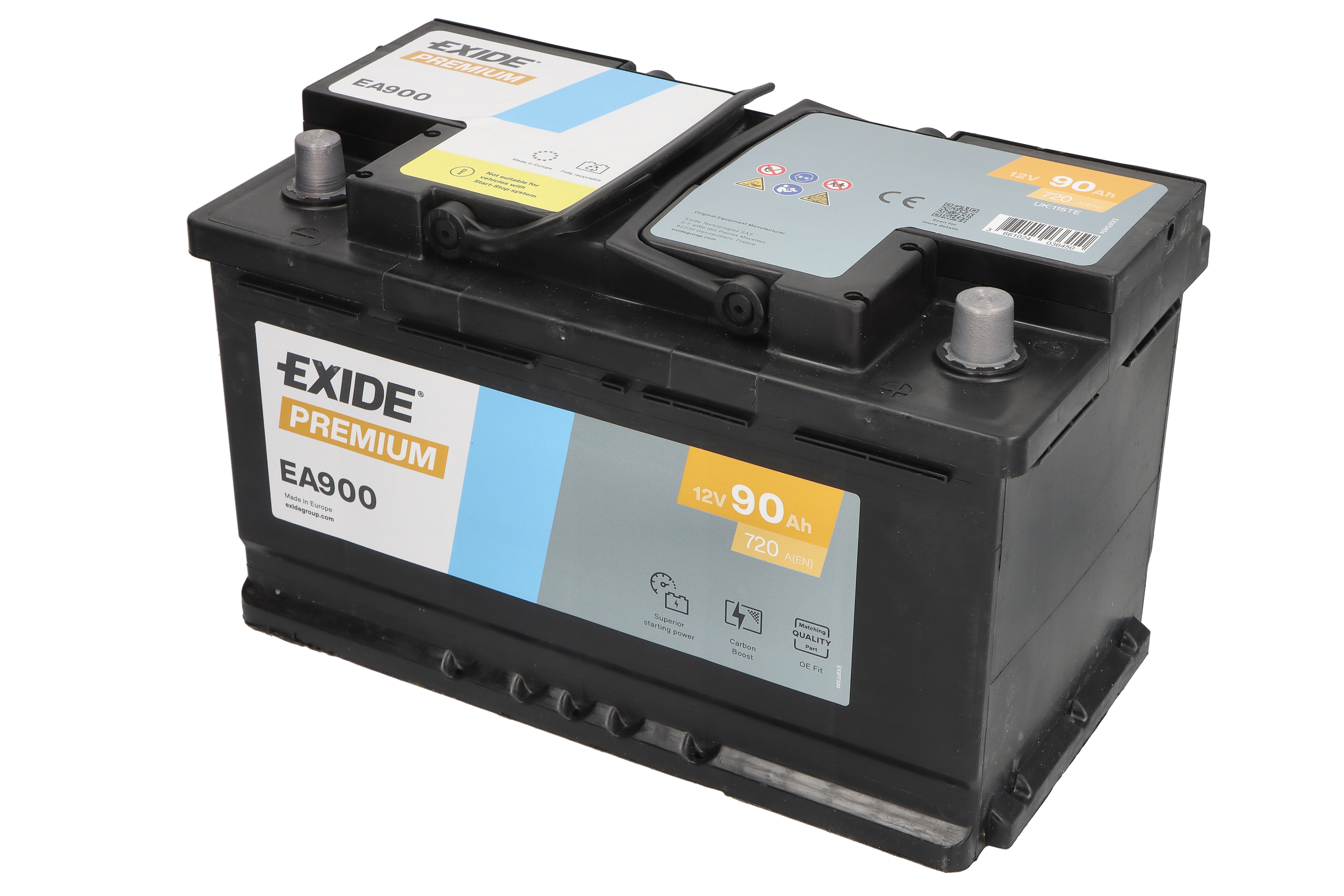 Акумуляторна батарея 90Ah/720A (315x175x190/+R/B01) Premium Exide фото 7