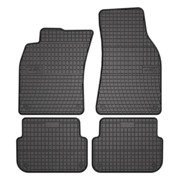 Set Covorase Auto Si Tavita Portbagaj AUDI A6 C6 (4F2) din 2004-2011, Cauciuc, Protectie Porbagaj, 4x Stickere auto cu AUDI