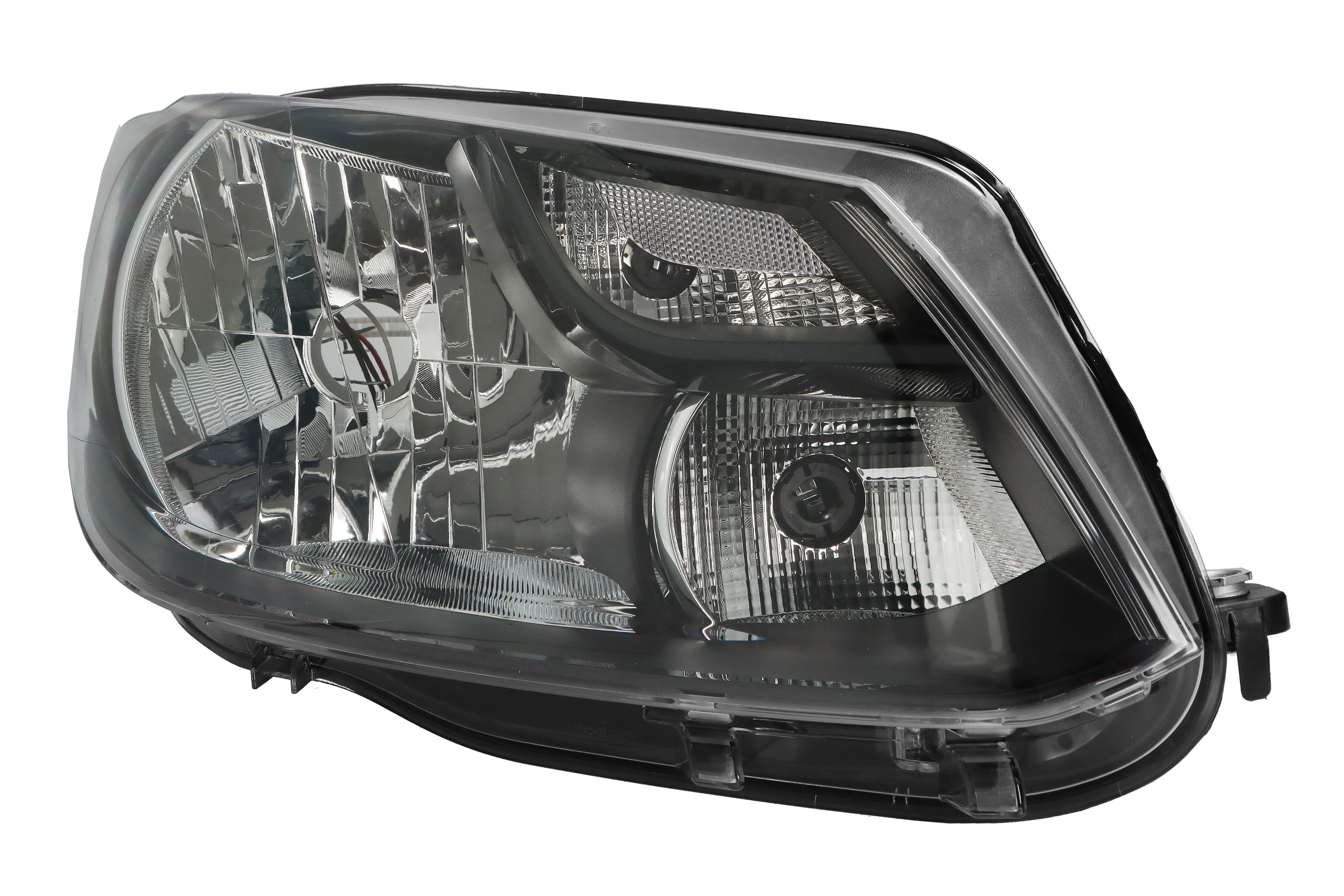 Фара прав (H4/P21, електричн, з мотором, колір відбивача: чорн) VW CADDY III 08.10-05.15