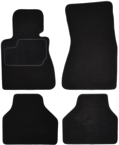 Set Covorase Auto Si Tavita Portbagaj BMW Seria 7 (E65, E66, E67) din 2001-2009, Cauciuc, Protectie Porbagaj, 4x Stickere auto cu BMW