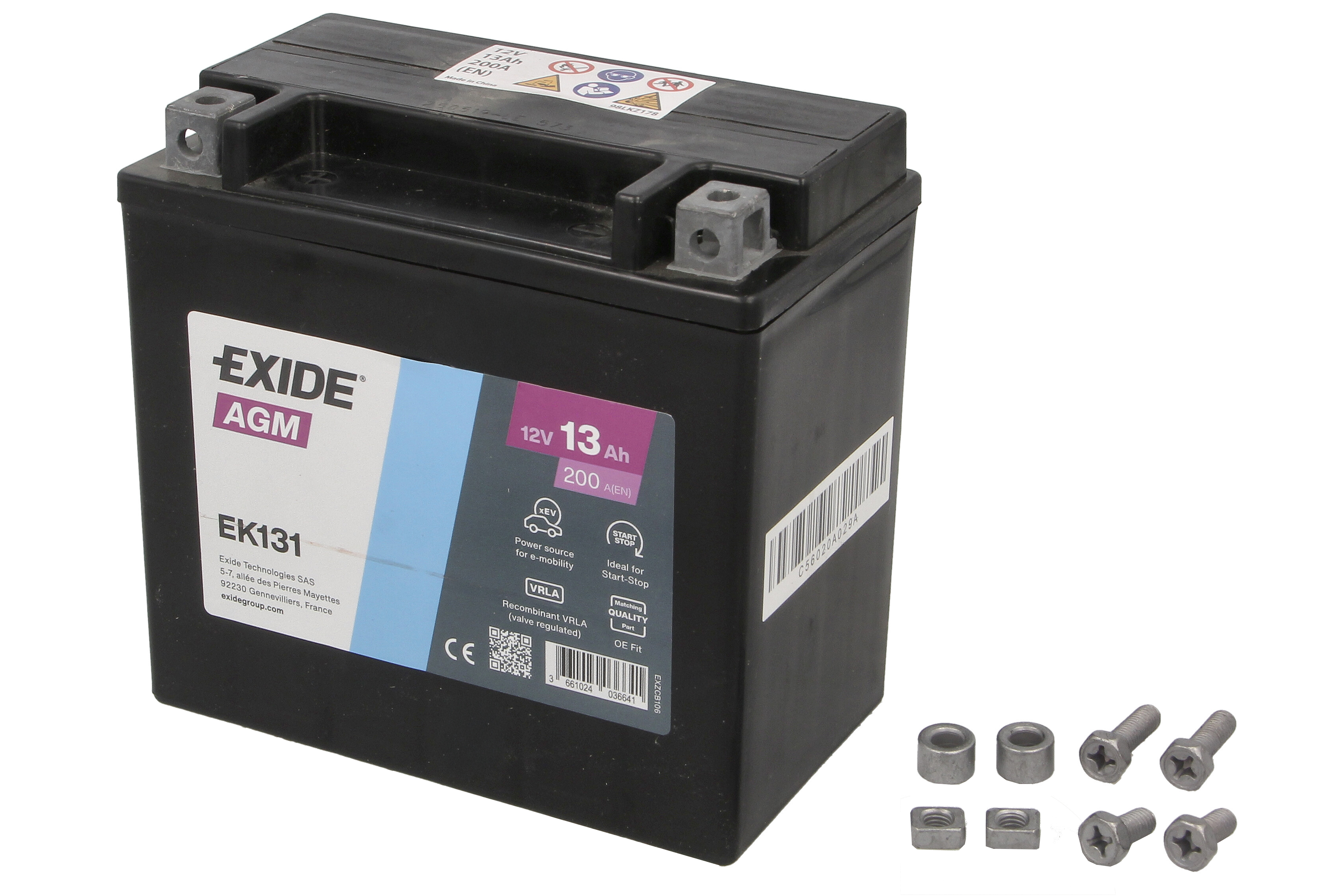 Акумуляторна батарея 13Ah/200A (150x90x145/+L) (Start-Stop/допоміжна) Exide фото 9