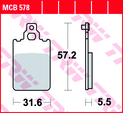 TRW MOTO sada brzdových destiček, kotoučová brzda APRILIA AF1 50 (FUTURA), (EUROPA) 87-91, ET 50 84, MX 50 03, RS 50 (EXTREMA) 93-06, RX 50 90, RED 50 (CLASSIC) 91-96, SX 50 07, TUAREG 50 90, TUONO 50 04-06, CAGIVA ALETTA 125 (ELECTRA CLASSIC), (ELECTRA),