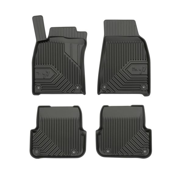 Set Covorase Auto Si Tavita Portbagaj AUDI A6 C6 (4F2) din 2004-2011, Cauciuc, Protectie Porbagaj, 4x Stickere auto cu AUDI