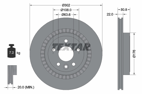 Kočioni disk (Zadnja, Lijeva/Desna) za vozilo VOLVO XC60 1 2.0-3.2 05.08-12.17