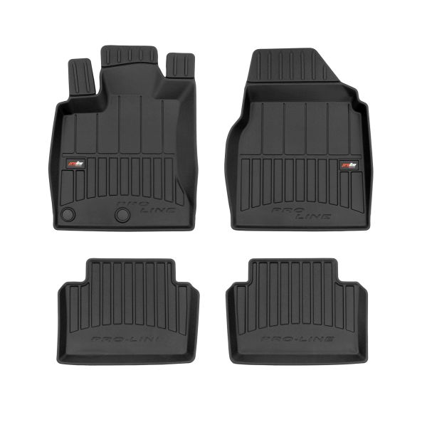 Set 5 covorase auto NISSAN QASHQAI I (J10, NJ10) din 2006-2015, cu covoras tunel median, cauciuc, 4x Stickere auto cu NISSAN