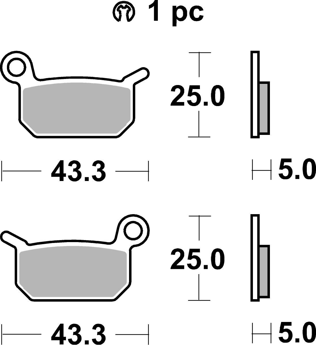 BREMBO sada brzdových destiček, kotoučová brzda COBRA CX 50 SR., JR., BIG WHEEL 07-13, GAS GAS MC 50 21-22, HUSQVARNA CR 50 PRO SENIOR, SENIOR 06, SM 50 10-12, TC 50 (MINI) 17-22, KTM SM 50 SUPERMOTO 06, SX 50 (MINI), 50, 50PROSEN. LC, 65, 50 SENIOR ADVEN