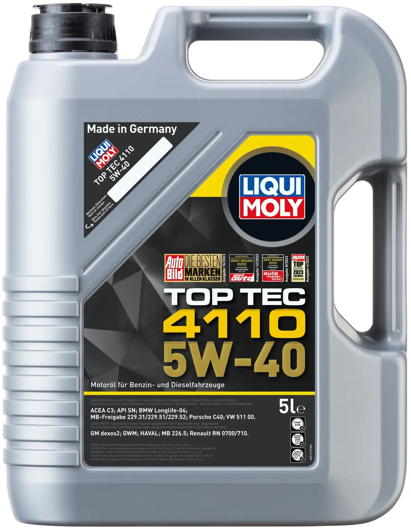 ОЛИВА МОТОРНА TOP TEC 4110 5W-40 5Л LIQUI MOLY (21479) Liqui Moly фото 3