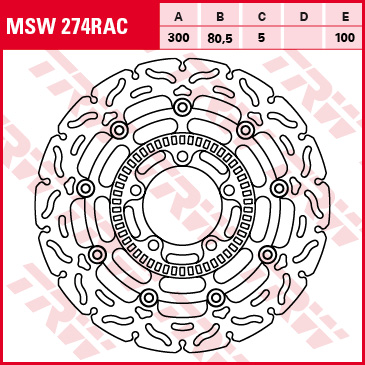 TRW MOTO brzdový kotouč KAWASAKI ER-6F 650 ABS 06-10, ER-6N 650 ABS 06-10, KLE 650 (VERSYS ABS), VERSYS LT ABS 07-17 (B0068NSQL8, 78B40840)