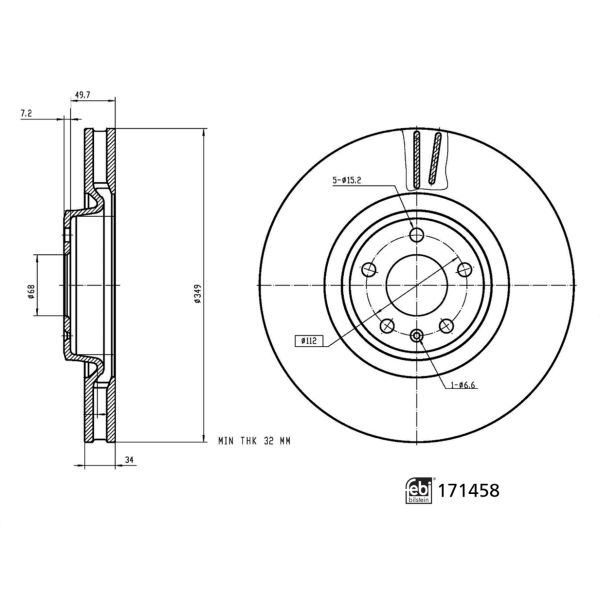 Kočioni disk (Prednja, Lijeva/Desna) za vozilo AUDI A4 ALLROAD B9