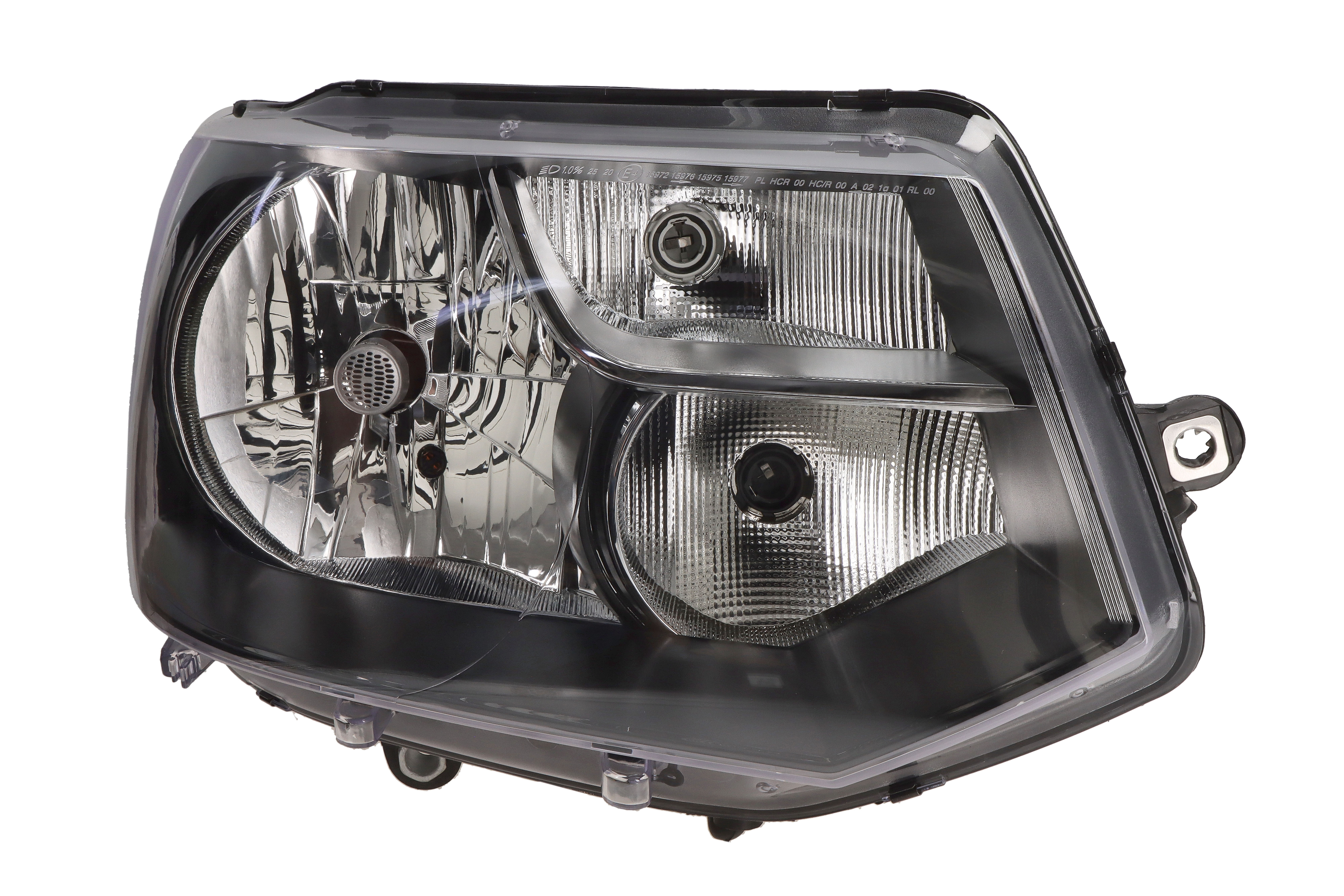 Фара прав (H4/P21W, електричн, з мотором, колір відбивача: чорн) VW TRANSPORTER T5 04.03-11.09
