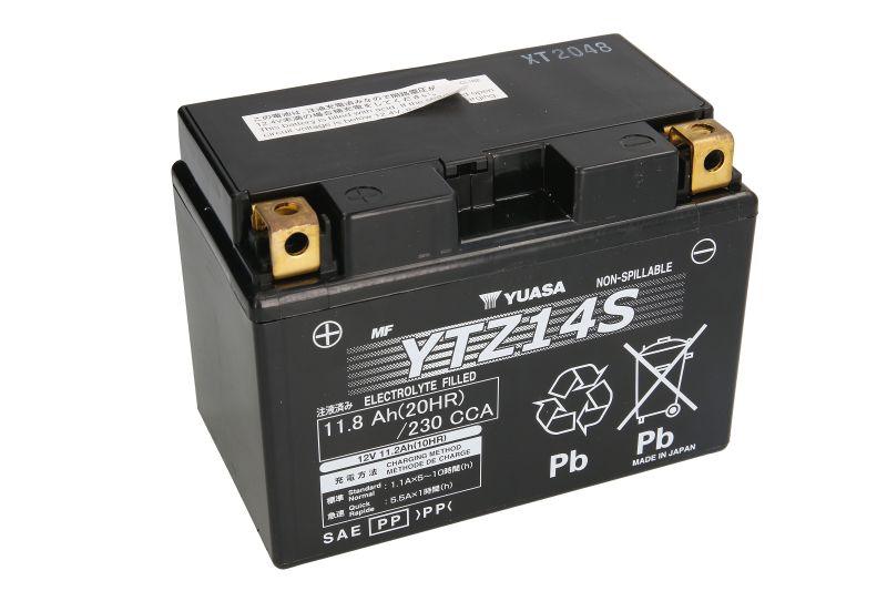 YUASA startovací baterie BMW C 600 (SPORT) 12, F 700 GS, 800GT 12-17, HP2 1200 (MEGAMOTO), (ENDURO), (SPORT) 05-11, R 1200 GS LC (ADVENTURE), GS (ADVENTURE) 08-17, BENELLI SPORT 1130 TNT 07-08, TNT 899, 1130 (CAFE RACER), 1130 (TITANIUM), 1130 (SPORT) 07-