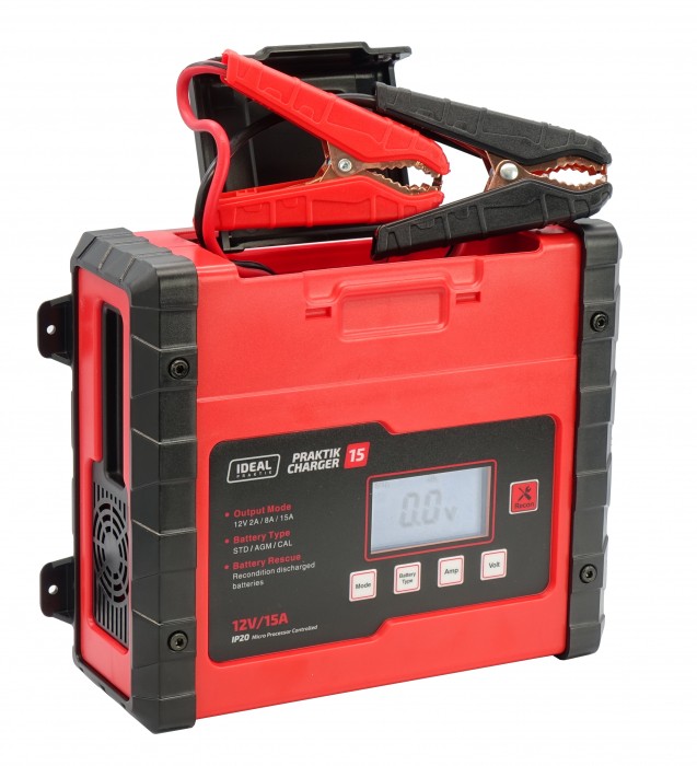 (EN) Battery charger PRAKTIK CHARGER 15 LCD, напруга зарядки: 12 В, зарядний струм: 2/8/15А, напруга джерела живлення: 230В, тип аккумулятора: AGM/EFB/GEL/MF/WET фото 2