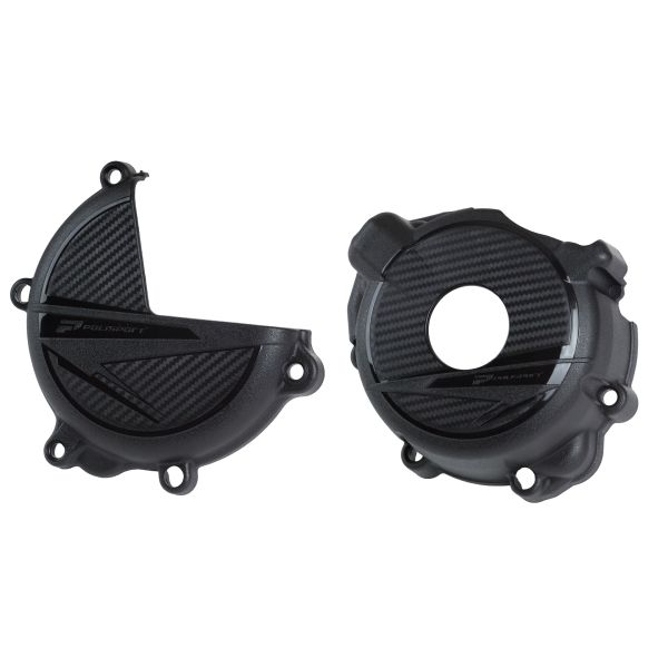 POLISPORT sada krytu alternátoru a spojky SUZUKI DRZ 400 00-25 barva černá (8479000001+8478900001) ( )