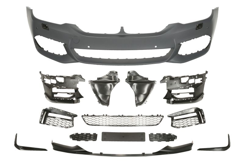 Bara (Fata, M PERFORMANCE, cu grilaje, cu orificii lampa ceata, cu orificii spalator far, numar orificii senzori parcare: 6, grunduit) potrivit BMW