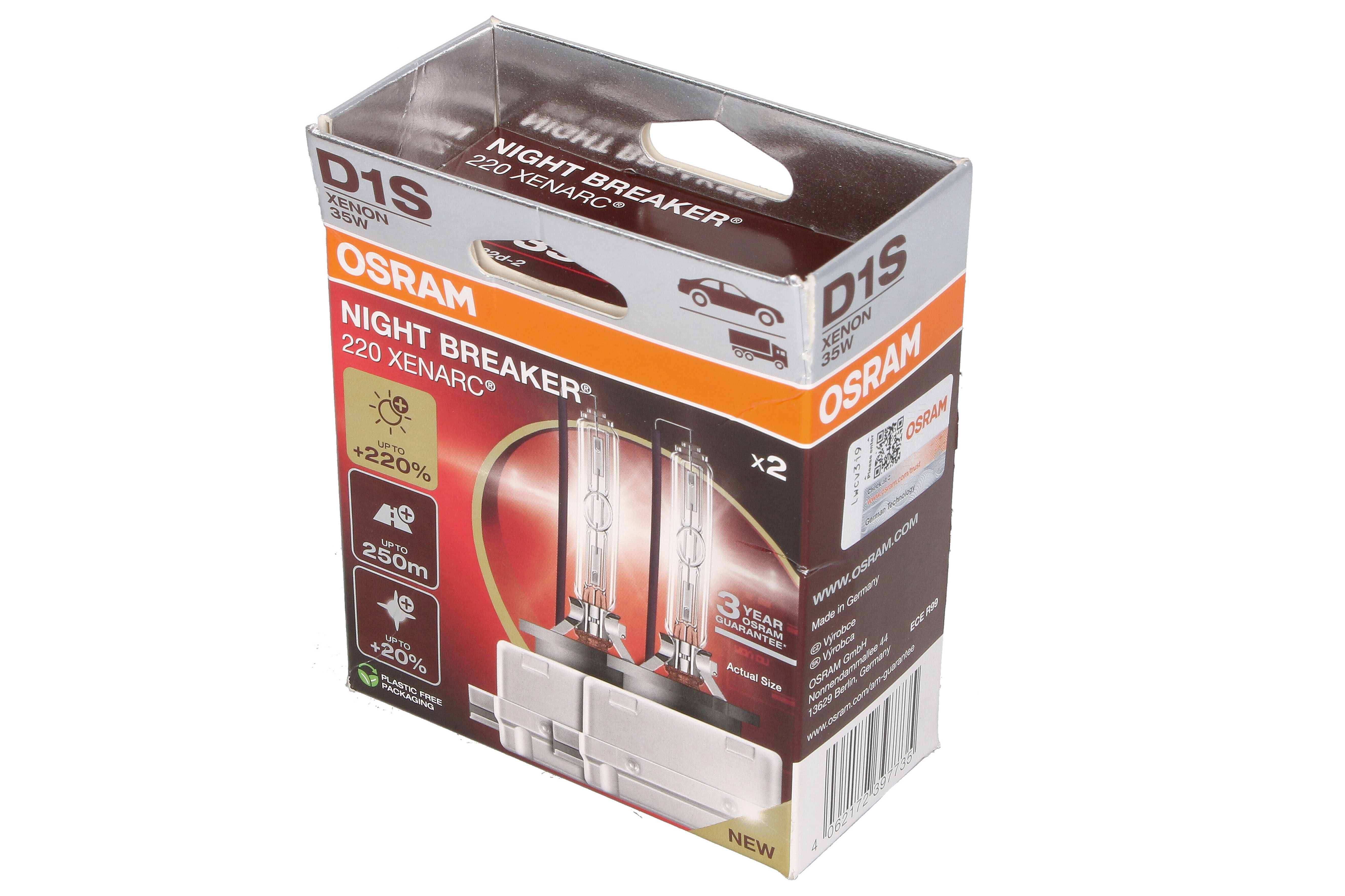 Автолампа ксенонова D1S 85V 35W 4500K PK32D-2 / XENARC® NIGHT BREAKER® 220 - НА 220% OSRAM (66140XN2-2HB) osram фото 4