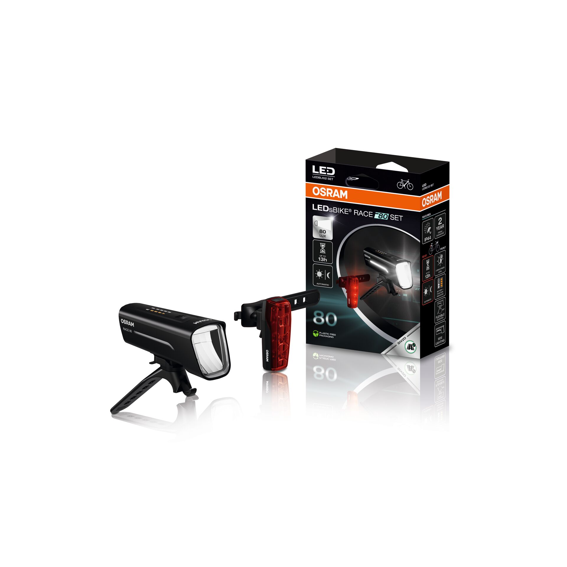 Ліхтар акумуляторний LEDSBIKE® RACE 80 SET / 3.7V 5400K 110LM / COLD WHITE / IP44 / ОС OSRAM (LEDBL102 SET) osram фото 3