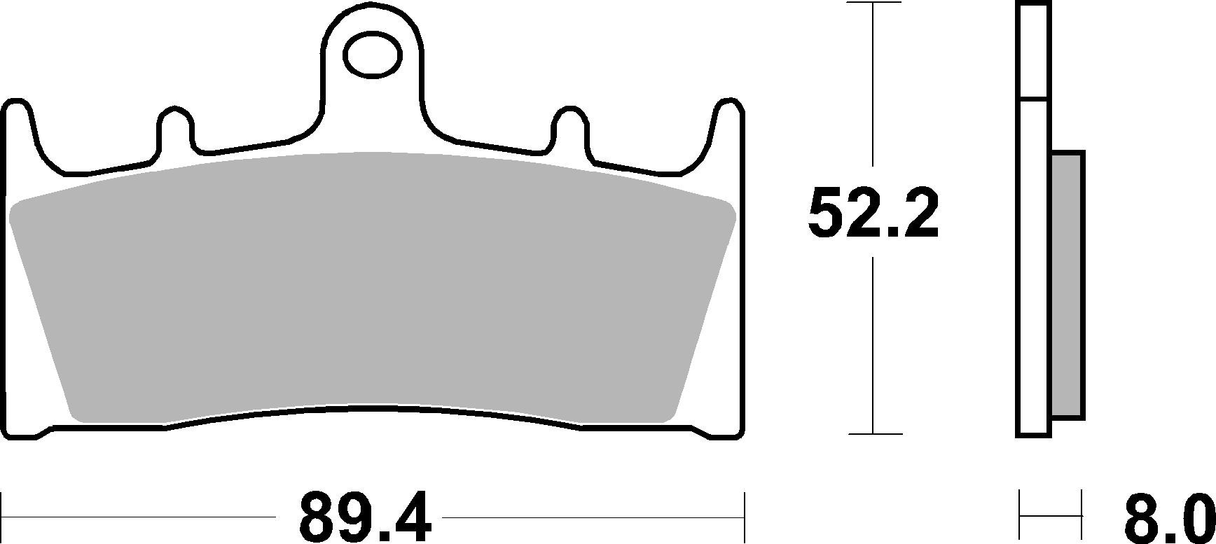BREMBO sada brzdových destiček, kotoučová brzda KAWASAKI ZX-12R 1200 (NINJA) 00-03, ZX-6R 600 (NINJA) 98-99, ZX-9R 900 E (NINJA KAT), C (NINJA), B (NINJA) 96-01, SUZUKI GSF 1200 S (BANDIT), (BANDIT), SA (BANDIT ABS) 01-06, GSX 1300 R (HAYABUSA) 99-07, GSX