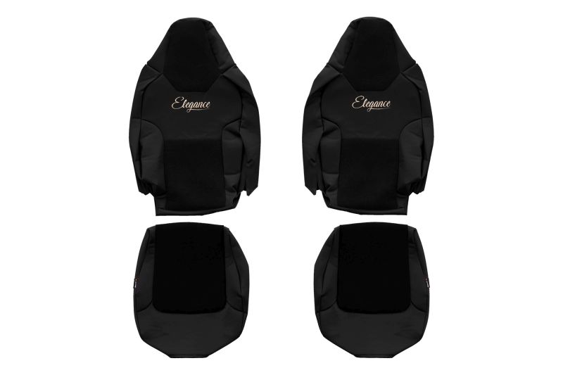 Set Huse Scaune Camion Tir MAN TGM II din 2020, Auto, Model ELEGANCE S, Culoare Negru, 4x Stickere auto cu MAN