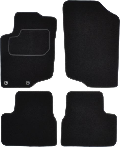 Set Covorase Auto Si Tavita Portbagaj PEUGEOT 207 (WA_, WC_) din 2006-2015, Cauciuc, Protectie Porbagaj, 4x Stickere auto cu PEUGEOT