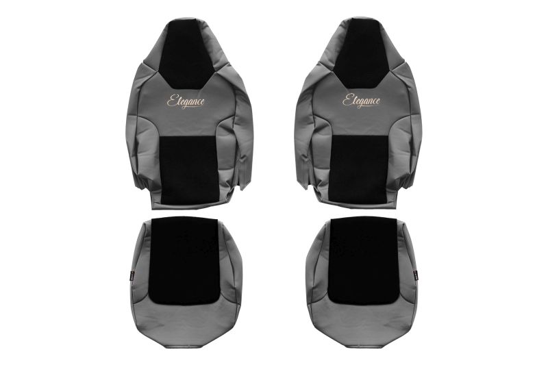 Set Huse Scaune Camion Tir MAN TGM II din 2020, Auto, Model ELEGANCE S, Culoare Gri, 4x Stickere auto cu MAN