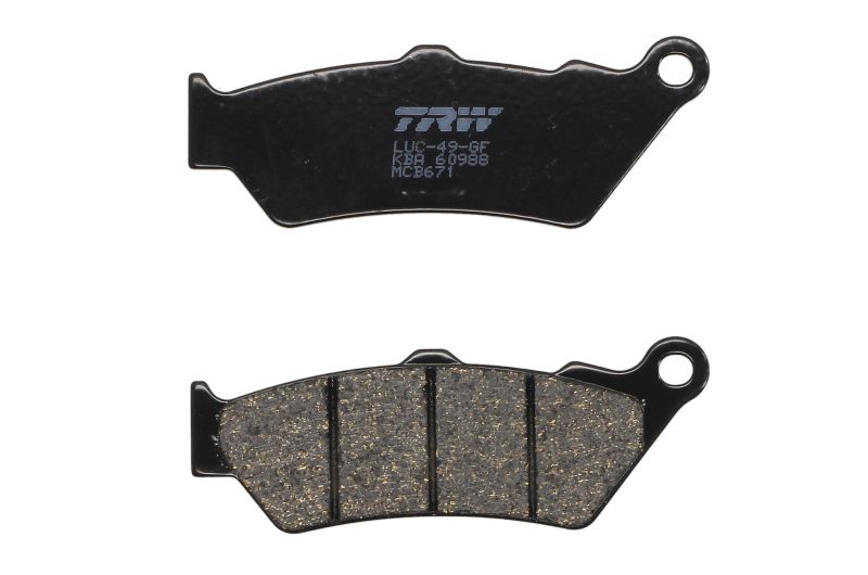 TRW MOTO sada brzdových destiček, kotoučová brzda APRILIA ETV 1000 (CAPO NORD) 01-03, MOTO 650 95-00, PEGASO 650, 650 (CUBE), 650IE (GARDA), 650 (GARDA), 650IE (TUSCANY TIBET RAID), 600, 650 (TRAIL), 650IE 90-10, RS 125 (REPLICA) 98-99, BMW C1 200, 125 00