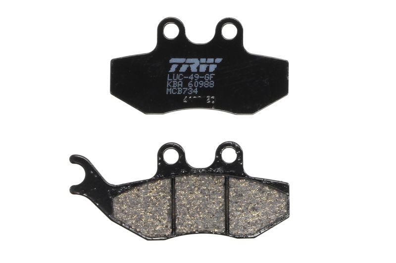 TRW MOTO sada brzdových destiček, kotoučová brzda APRILIA SX 50 06-18, TUONO 50 03-04, BETA ALP 350 (4.0), 200 06, CPI GTS 125, 50, 200 02, DERBI CROSS 125 08, GP1 50 (OPEN) 07, MULHACEN 125 07-08, SENDA 125 SM, SM (BAJA) 04-08, GAS GAS PAMPERA 1254 T 05,