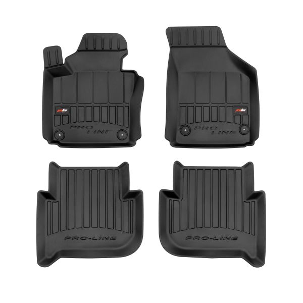 Set 5 covorase auto Volkswagen TOURAN (1T1, 1T2) din 2015-2018, cu covoras tunel median, cauciuc, 4x Stickere auto cu Volkswagen