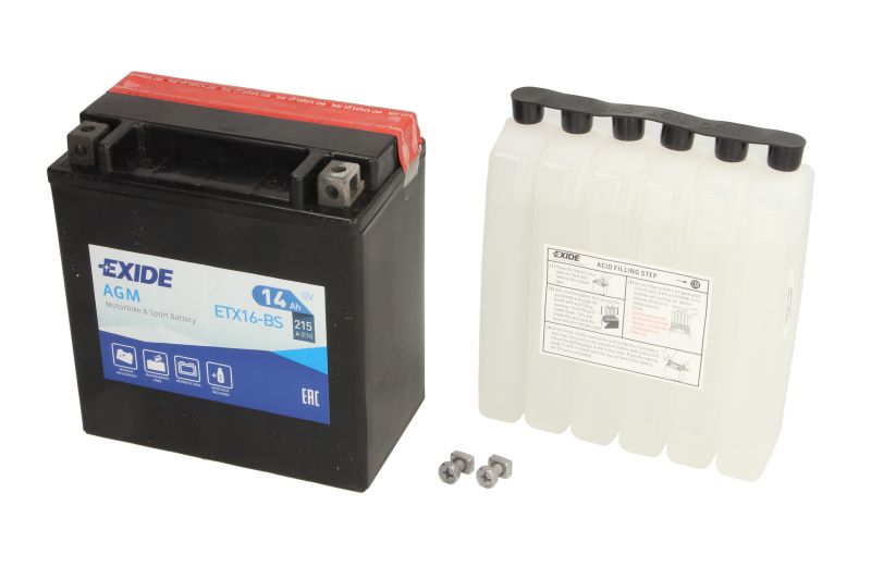 EXIDE starter battery HONDA XL 1000 V (VARADERO), VA (VARADERO ABS) 03-09, KAWASAKI VN 2000, 2000 (VULCAN), 1600 (MEAN STREAK), 1500 (MEAN STREAK), 1500R (DRIFTER), 1700 (VULCAN VOYAGER VAQERO), 1700 (CLASSIC), 1700 (VULCAN VOYAGER), 1700 (CLAS. TOURER), 