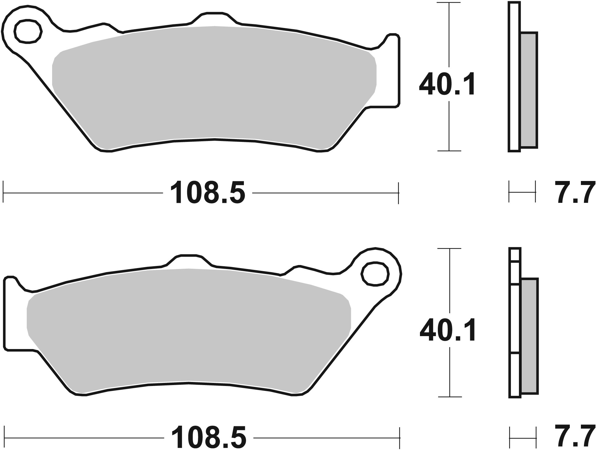 BREMBO sada brzdových destiček, kotoučová brzda APRILIA ETV 1000 (CAPO NORD) 01-03, MOTO 650 95-00, PEGASO 650 (TRAIL), 650, 650IE (GARDA), 650 (GARDA), 650IE, 650IE (TUSCANY TIBET RAID), 600 90-07, RS 125 (REPLICA) 98-99, BMW C1 200, 125 00-04, F 650ST,