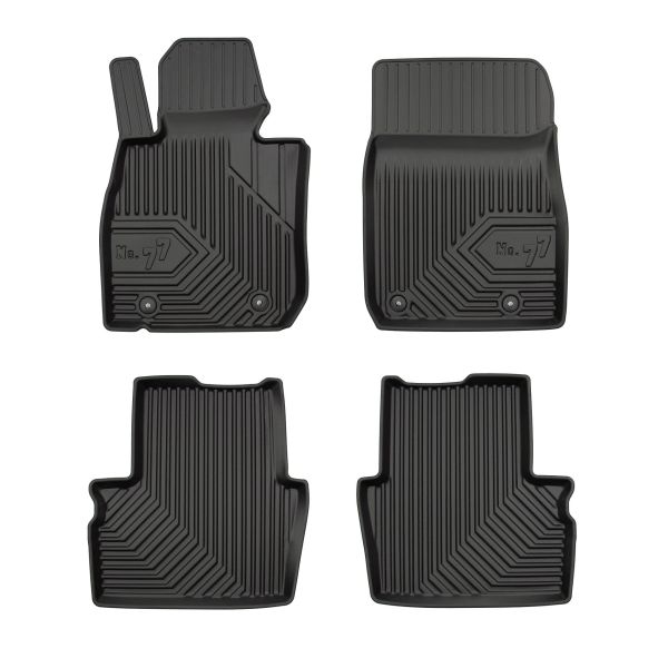 Set 5 covorase auto MAZDA CX-3 (DK) din 2012-2015, cu covoras tunel median, cauciuc, 4x Stickere auto cu MAZDA