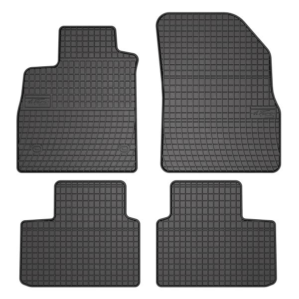 Set 5 covorase auto RENAULT TALISMAN Grandtour (KP_) din 2010-2023, cu covoras tunel median, cauciuc, 4x Stickere auto cu RENAULT