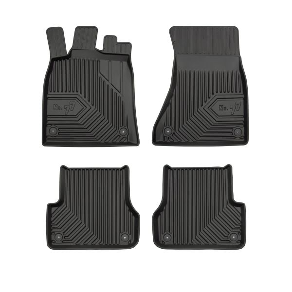 Set Covorase Auto Si Tavita Portbagaj AUDI A6 C7 (4G2, 4GC) din 2010-2018, Cauciuc, Protectie Porbagaj, 4x Stickere auto cu AUDI
