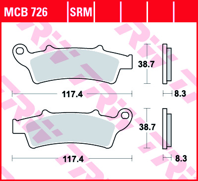 TRW MOTO sada brzdových destiček, kotoučová brzda APRILIA ATLANTIC 400IE (SPRINT), 250I.E, 300, 250I.E., 250, 500 (SPRINT) 04-13, SCARABEO 125 GT, 125 (PIAGGIO ENG.), 200 I.E. (NET), 200 I.E. (LIGHT), 250 IE, 200 (STREET PIAGGIO ENG.), 200GT (PIAGGIO ENG.