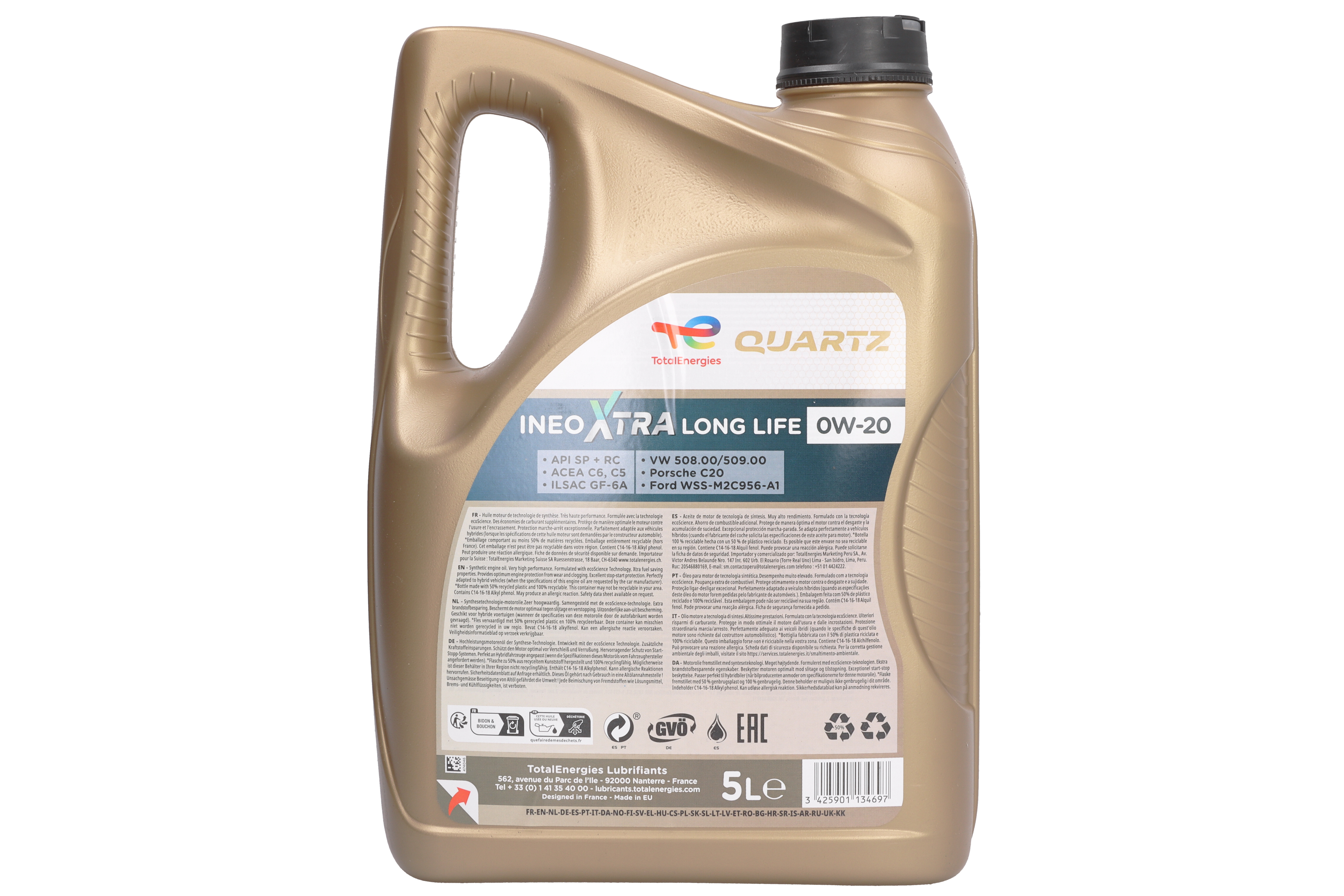 Моторна олива QUARTZ XTRA (1L) 0W20 ,API ILSAC GF-6A, RC, SP, ACEA C5, C6, FORD M2C956 A1, PORSCHE C20, VW 508.00, VW 509.00 фото 5