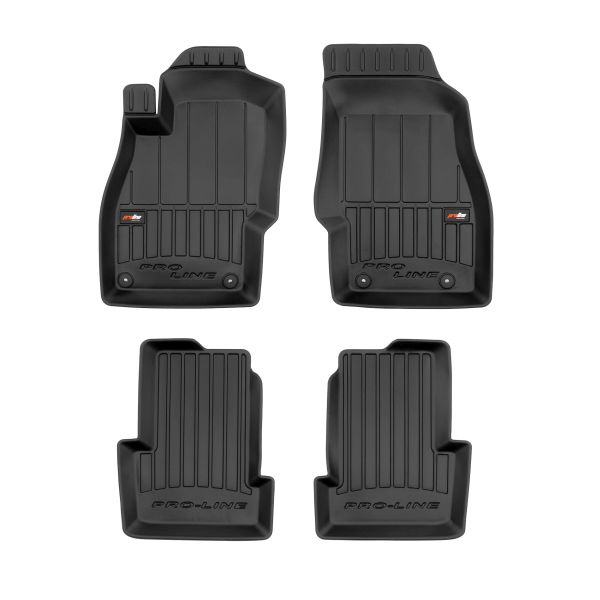 Set 5 covorase auto OPEL CORSA E (X15) din 1997-2007, cu covoras tunel median, cauciuc, 4x Stickere auto cu OPEL