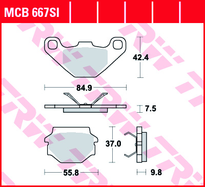 TRW MOTO sada brzdových destiček, kotoučová brzda APRILIA MX 125 03-07, RX 125 00-01, CAGIVA WMX 125 89, HUSQVARNA TC 510 90-91, TE 510 90 (B005M9705W)