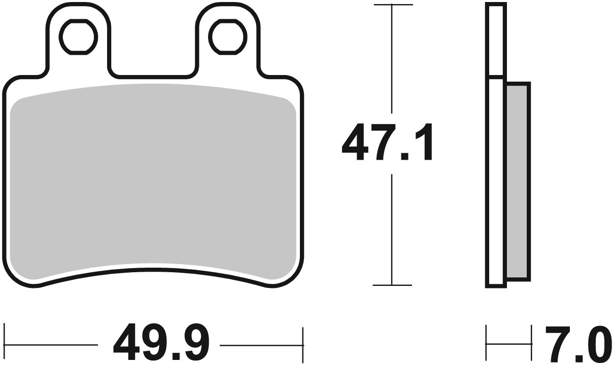 BREMBO sada brzdových destiček, kotoučová brzda DERBI BOULEVARD 1254 T 03-06, CROSS 125 08, SENDA 125 SM (BAJA) 08, TERRA 125 ADVENTURE 08, ITALJET JET 125, 150 02, MILLENIUM 125, 100, 150 01-03, PEUGEOT ELYSEO 125, 150, 125 (ADVANTAGE) 00-04, ELYSTAR 50