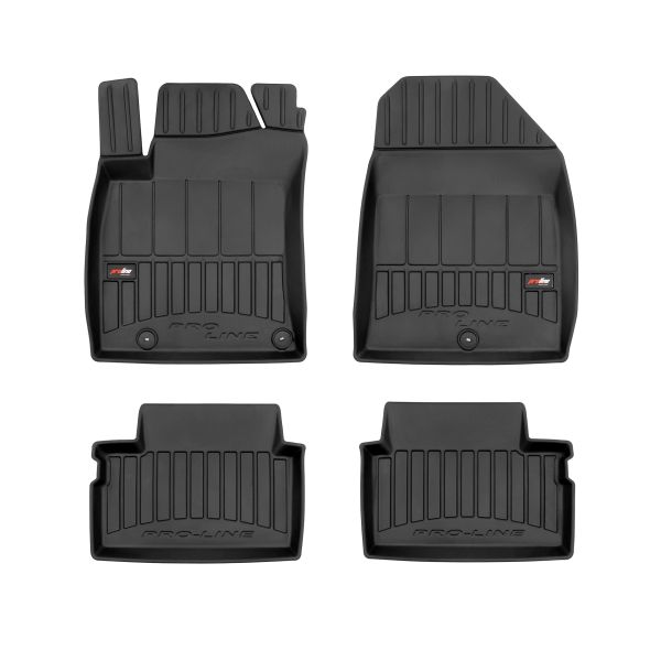 Set 5 covorase auto HYUNDAI i30 (PDE, PD, PDEN) din 2008-2017, cu covoras tunel median, cauciuc, 4x Stickere auto cu HYUNDAI