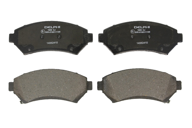 Комплект гальмівних колодок передн , BUICK PARK AVENUE, REGAL, RIVIERA, CADILLAC DEVILLE, ELDORADO, SEVILLE, CHEVROLET IMPALA, TRANS SPORT, OPEL SINTRA, PONTIAC BONNEVILLE 2.2-4.6 09.91-12.05