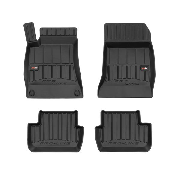 Set 5 covorase auto MERCEDES-BENZ A-CLASS (W176) din 2001-2005, cu covoras tunel median, cauciuc, 4x Stickere auto cu MERCEDES-BENZ