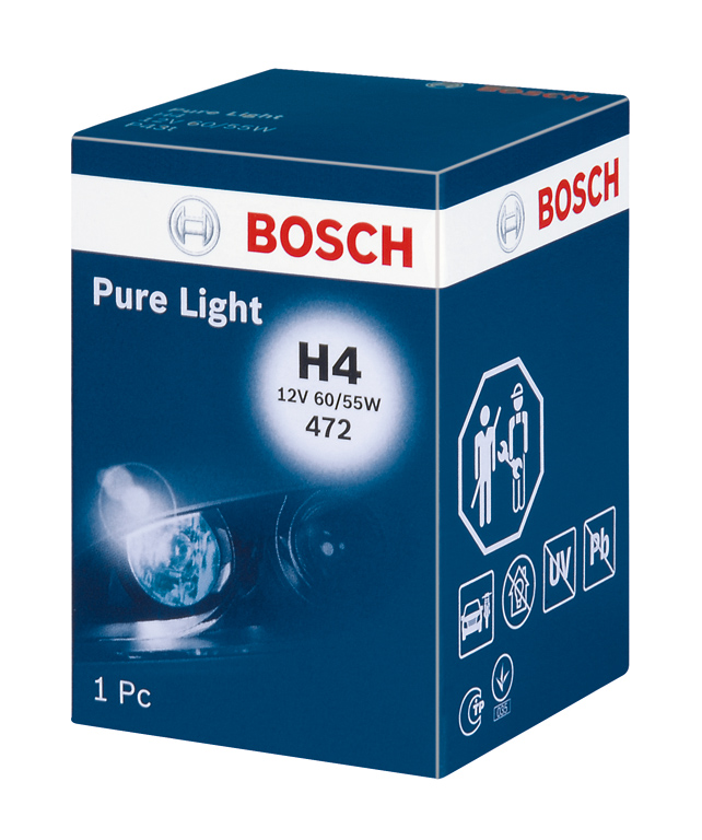 Автолампа H4 12V 60/55W P43t Pure Light Bosch фото 9