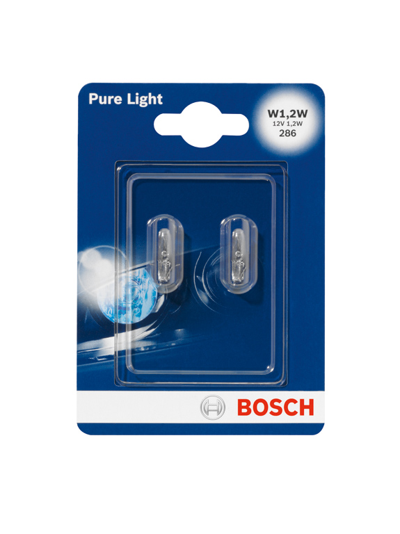 Автолампа W1.2W 12V 1.2W W2x4.6d Pure Light (BL/к-кт 2шт.) Bosch фото 5