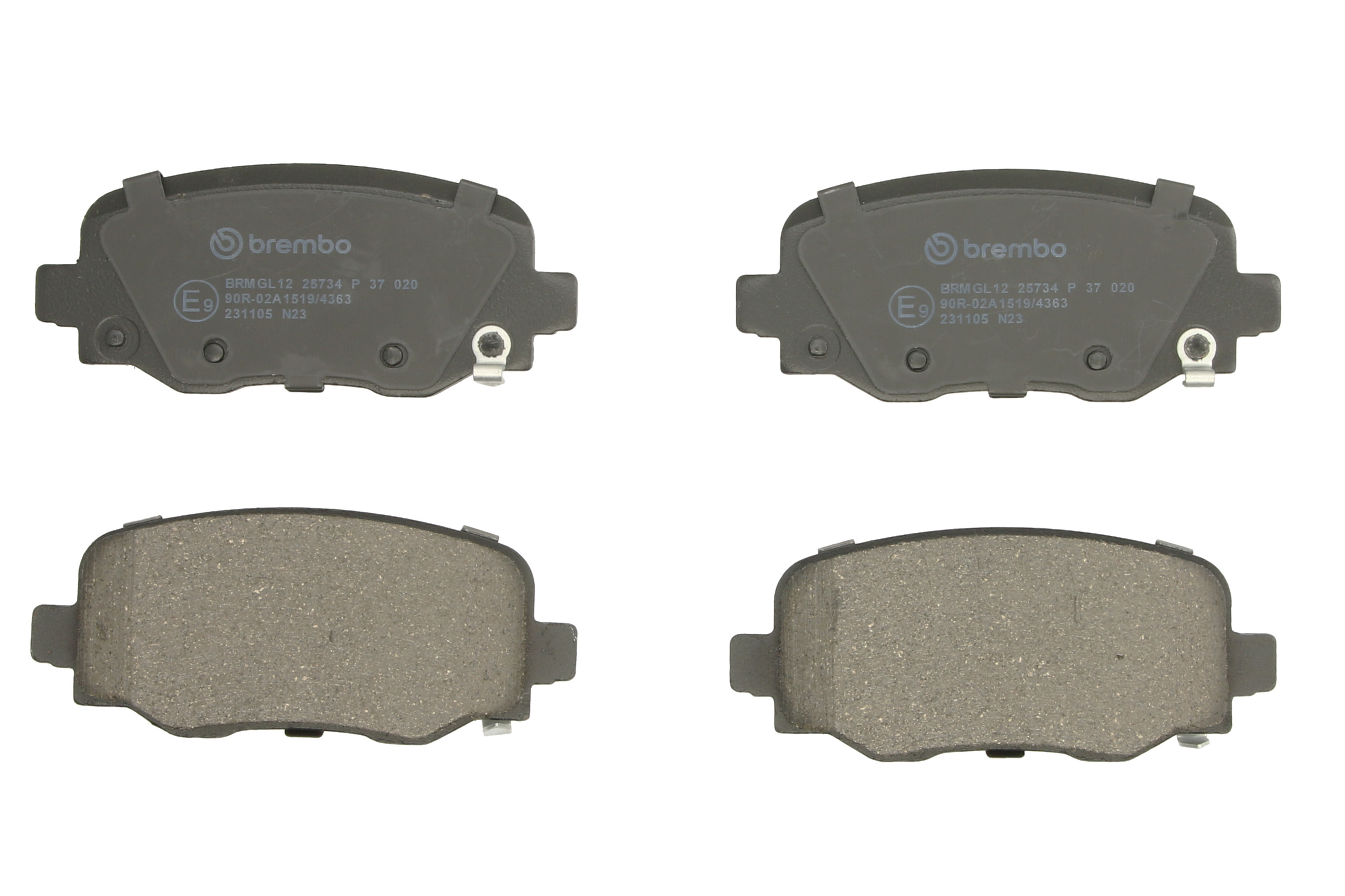 Колодки гальмівні дискові JEEP CHEROKEE (KL) 2.4 2013.06- BREMBO (P37020) BREMBO фото 3
