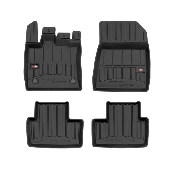 Set 5 covorase auto RENAULT CAPTUR II (HF_) din 2003-2011, cu covoras tunel median, cauciuc, 4x Stickere auto cu RENAULT