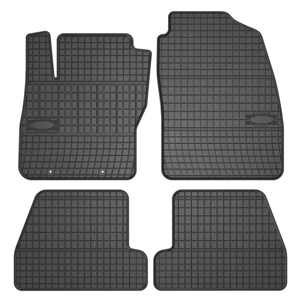Set 5 covorase auto FORD FOCUS III Estate Van din 2014-2019, cu covoras tunel median, cauciuc, 4x Stickere auto cu FORD