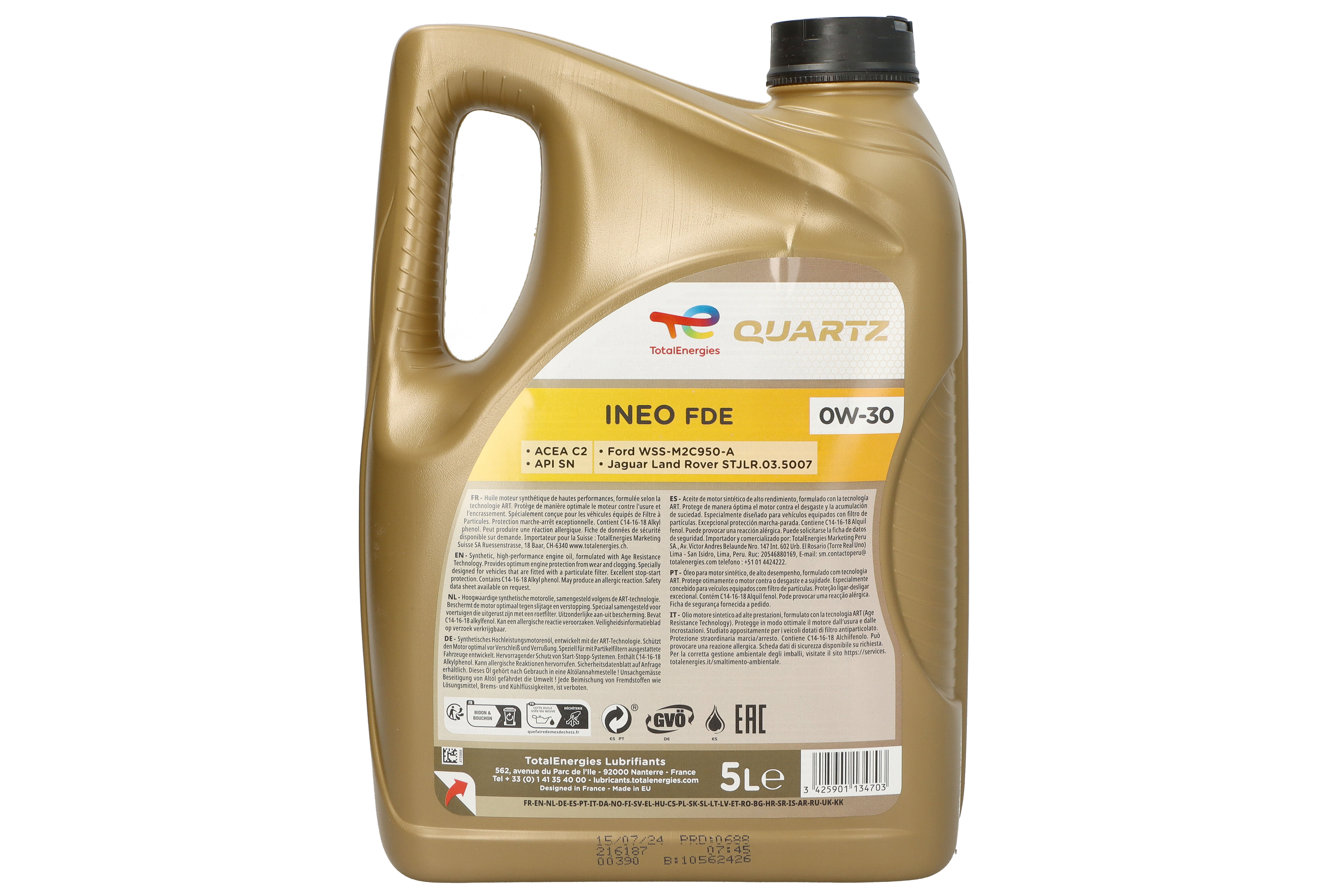 Моторна олива Quartz INEO (1L) 0W30 , FORD M2C950 A, JAGUAR 03.5007, LAND ROVER 03.5007 фото 4