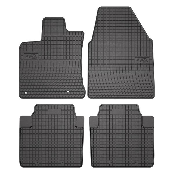 Set 5 covorase auto NISSAN QASHQAI I VAN (J10) din 2012-2019, cu covoras tunel median, cauciuc, 4x Stickere auto cu NISSAN